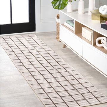Grid Modern Squares Indoor/outdoor Area Rug